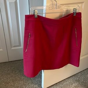 LOFT Fuchsia pink fully lined new skirt with front zippers